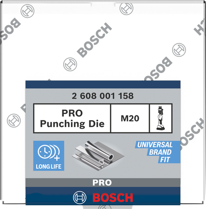 Matriz de puncionamento Bosch PRO M20 em aço inoxidável.